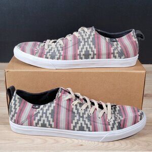 Sanuk Shoes Mens Size 14 Red Gray White Aztec Southwest Canvas Western Sneakers